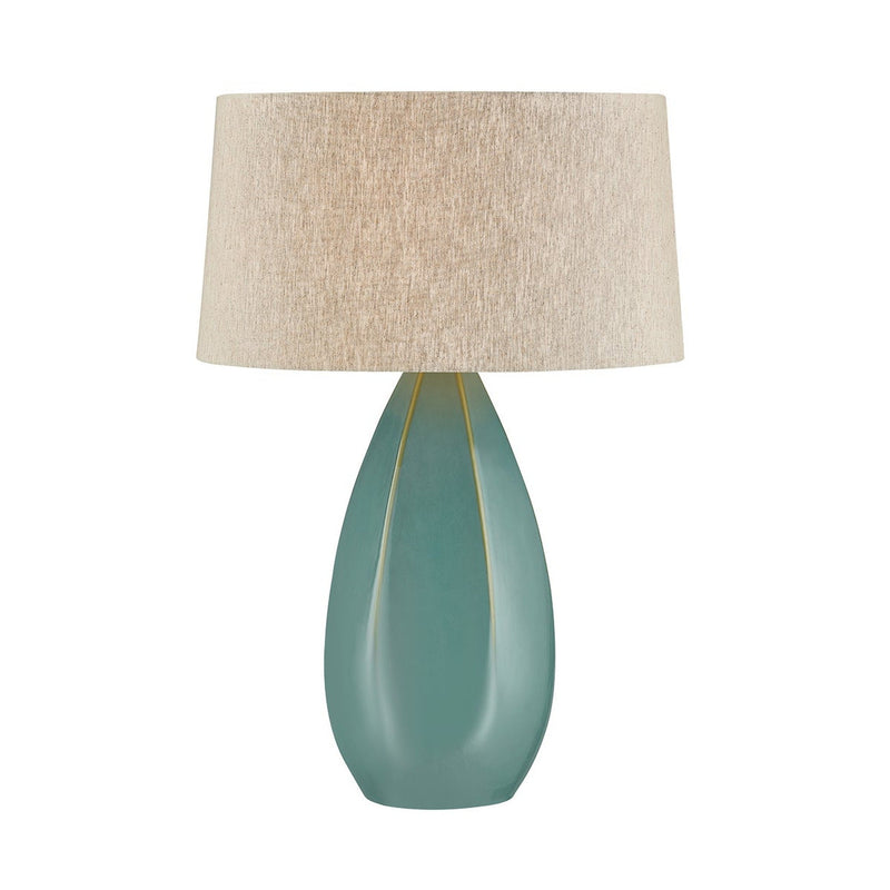 Colwyn Table Lamp - Aged Brass with Ceramic Celadon Wash by Hudson Valley