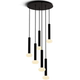 Combi 6 Light Suspension By Koncept, Glass Ball, Finish: Matte Black, Size: 12 Inch