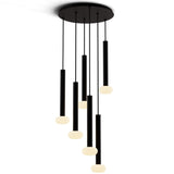 Combi 6 Light Suspension By Koncept, Glass Ball, Finish: Matte Black, Size: 16 Inch