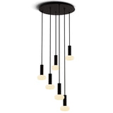 Combi 6 Light Suspension By Koncept, Glass Ball, Finish: Matte Black, Size: 6 Inch
