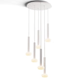 Combi 6 Light Suspension By Koncept, Glass Ball, Finish: Matte White, Size: 12 Inch