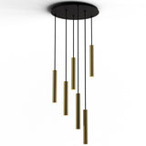 Combi 6 Light Suspension By Koncept, Light Only, Finish: Brass, Size: 12 Inch