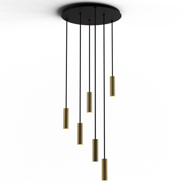 Combi 6 Light Suspension By Koncept, Light Only, Finish: Brass, Size: 6 Inch