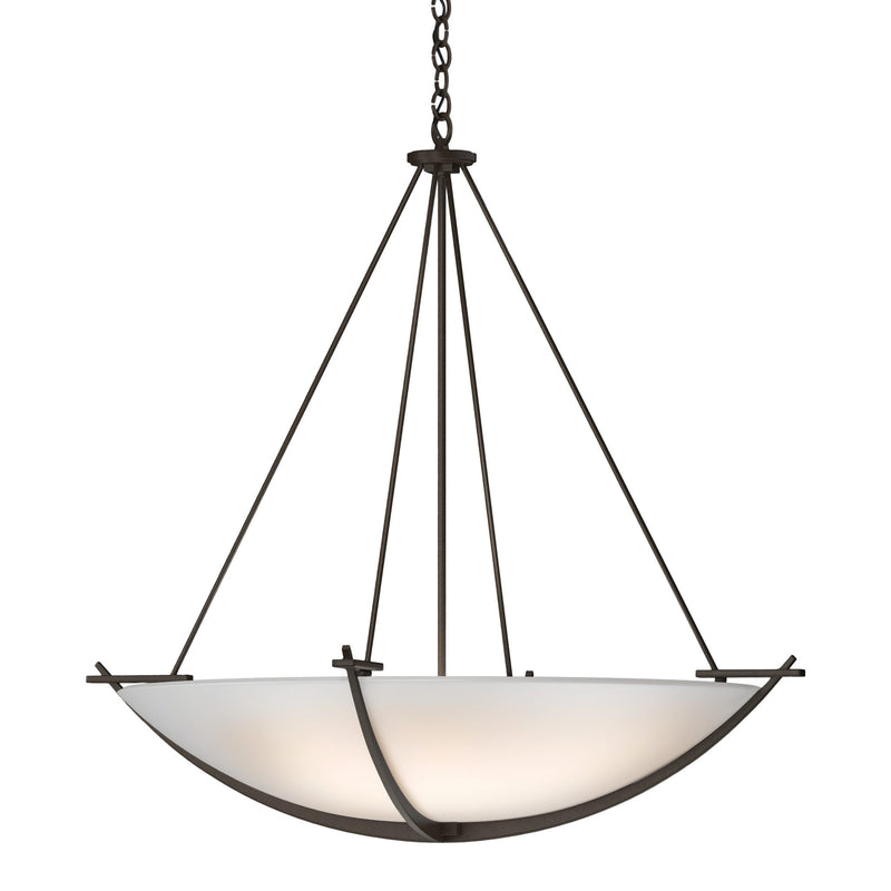 Compass Large Scale Pendant in Bronze, Opal Glass by Hubbardton Forge