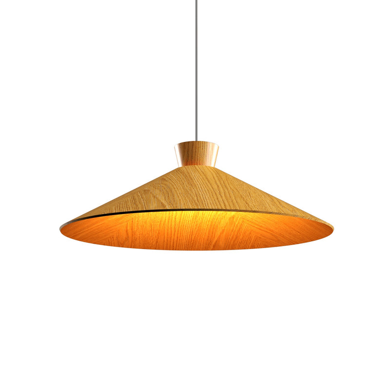 Conica Topper Wide Pendant By Accord Lighting, Finish: Cathedral Freijo