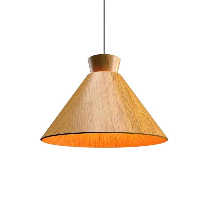 Conica Wide Pendant By Accord Lighting, Finish: Cathedral Freijo
