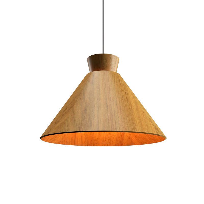 Conica Wide Pendant By Accord Lighting, Finish: Louro Freijo