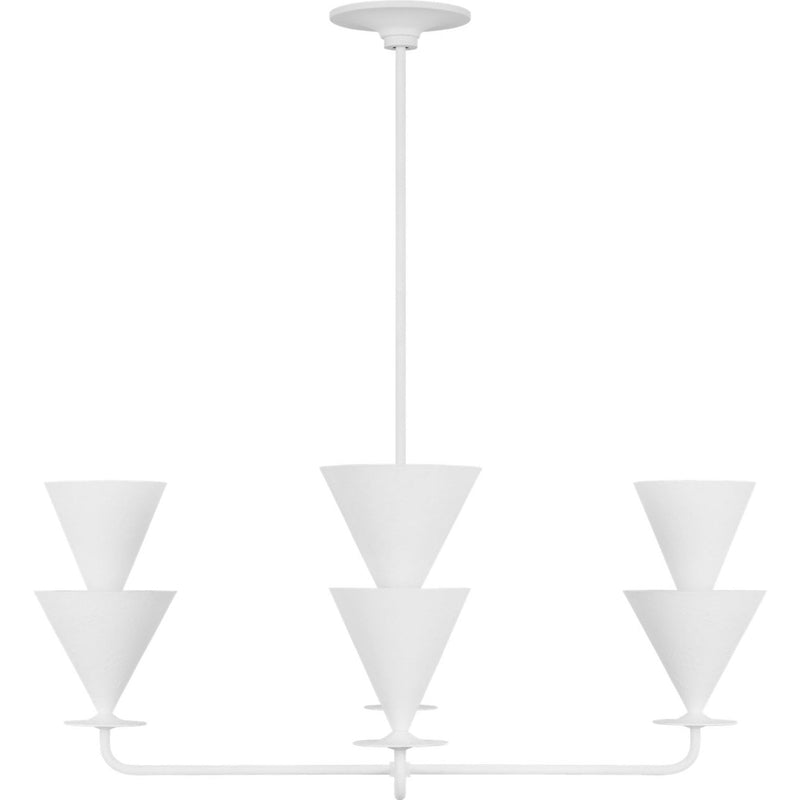 Cornet Chandelier — 36", Cast Plaster, Cast Plaster