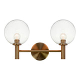 Cosmo Wall Sconce 17 Inch Aged Gold Brass Clear