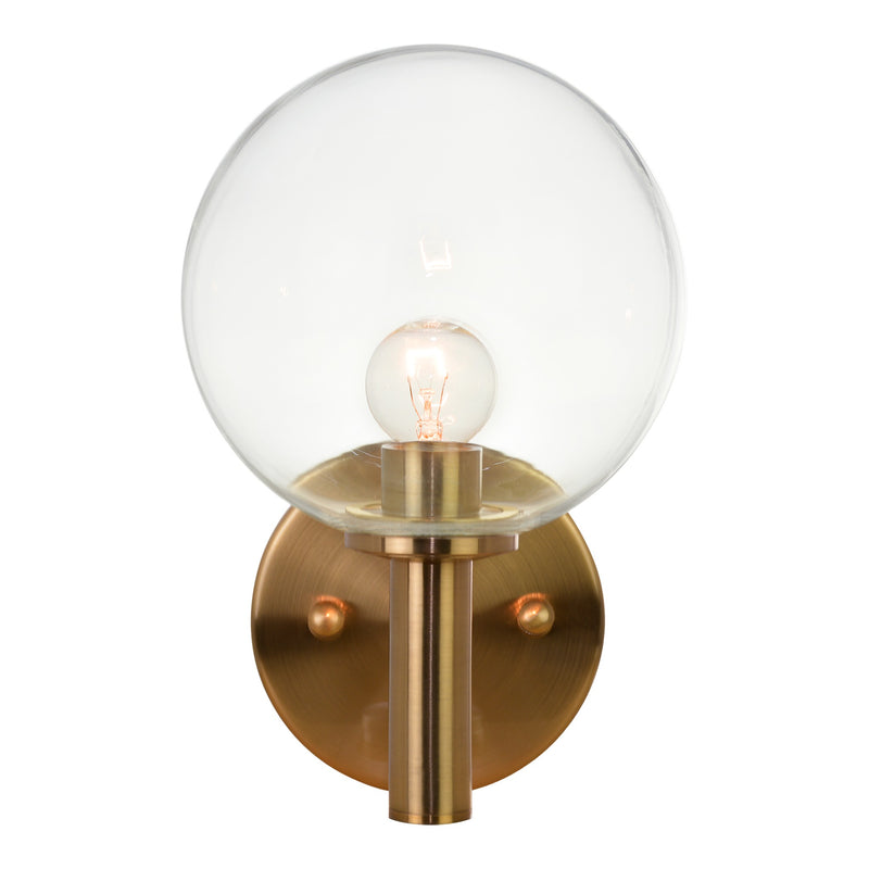 Cosmo Wall Sconce 6 Inch Aged Gold Brass Clear