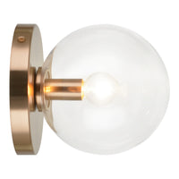 Cosmo Wall Sconce 6 Inch Aged Gold Brass Clear
