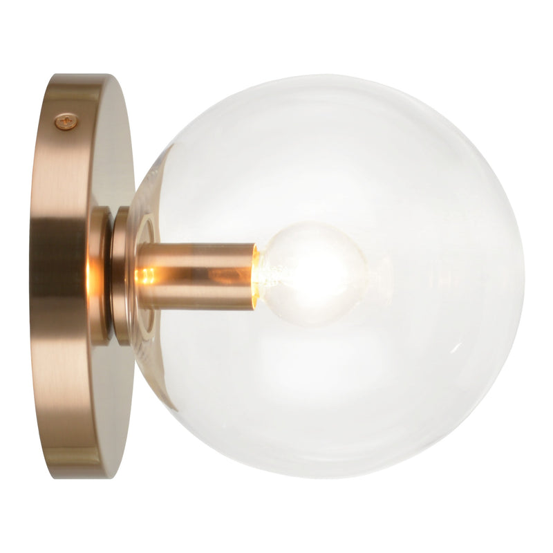 Cosmo Wall Sconce 6 Inch Aged Gold Brass Clear