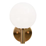 Cosmo Wall Sconce 6 Inch Aged Gold Brass Opal