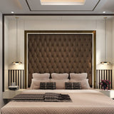 Creston Pendant Light Aged Gold Brass White Interior Large By Matteo - Lifestyle View