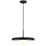Creston Pendant Light Matte Black White Interior Large By Matteo