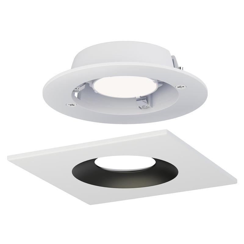 Crisp 4 Square LED Recessed Downlight 3000K White Black By Maxim Lighting Detailed View