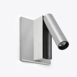 Cronos Wall Sconce with Reading Light Brushed Aluminum by Faro Barcelona
