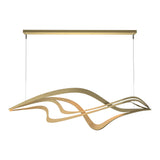 Crossing Waves LED Pendant - Modern Brass
