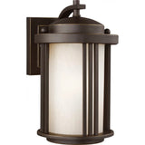Crowell Outdoor Wall Lantern — Small, Antique Bronze with Creme Parchment Glass