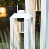 Cube Outdoor Portable Lamp Large Matt White Lacquered By Contardi - Lifestyle View3