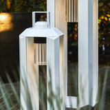Cube Outdoor Portable Lamp Large Matt White Lacquered By Contardi - Lifestyle View4