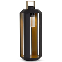 Cube Outdoor Portable Lamp Small Dark Bronze Satin Gold Lacquered By Contardi