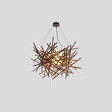 Cura Pendant Light by Cerno in raw walnut with black canopy