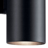 Cylinder Outdoor Wall Light Large Black By Kichler - Detailed View