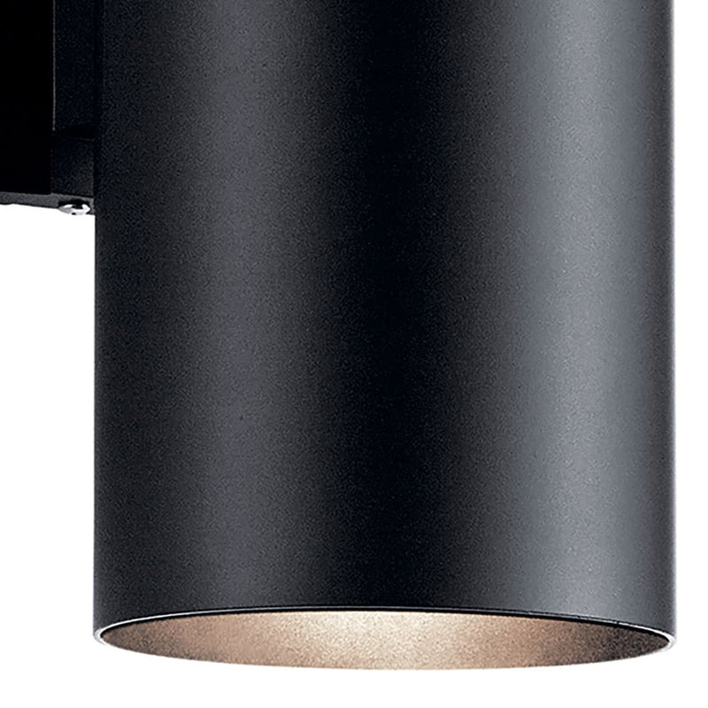 Cylinder Outdoor Wall Light Large Black By Kichler - Detailed View