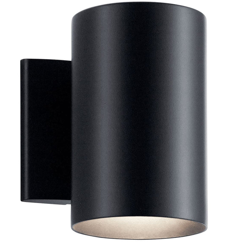 Cylinder Outdoor Wall Light Small Black By Kichler