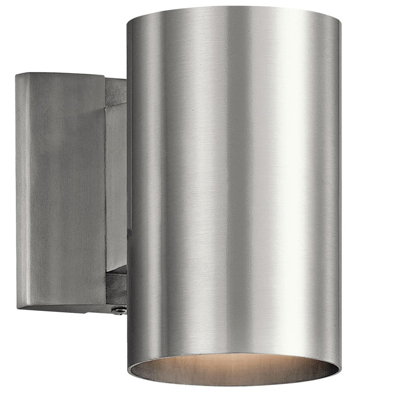 Cylinder Outdoor Wall Light Small Brushed Aluminium By Kichler