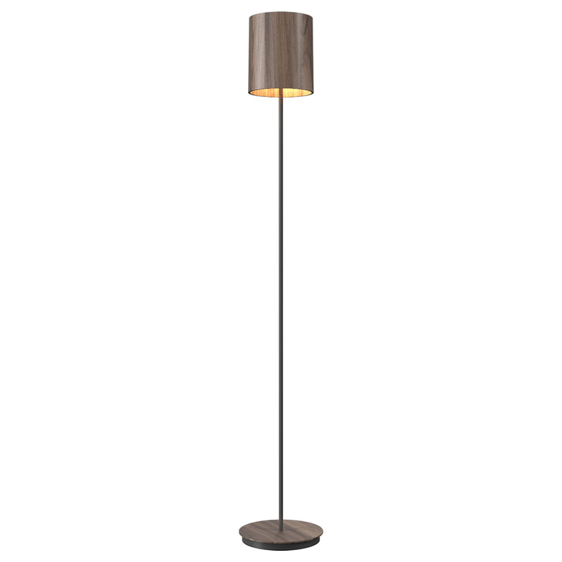 Cylindrical Floor Lamp American Walnut By Accord