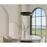 Cylindrical Pendant with Brass Accent by Accord in Living Room