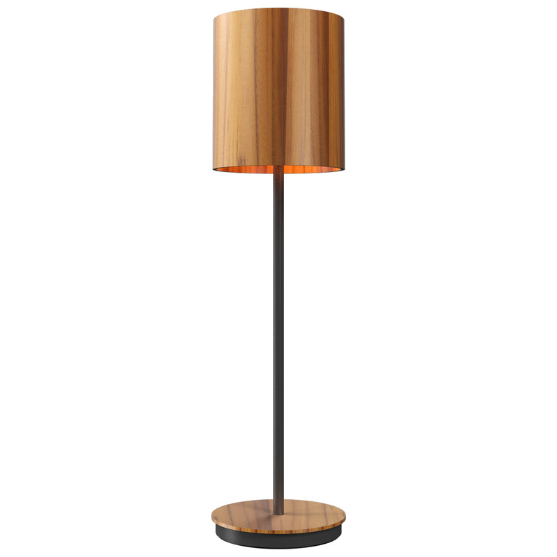 Cylindrical Table Lamp Teak Small By Accord