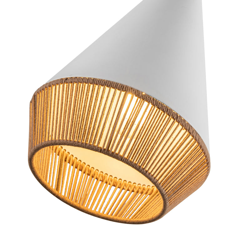 Dafne Pendant Light White Braided Rope Small By Alora Detailed View