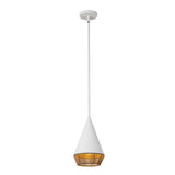 Dafne Pendant Light White Braided Rope Small By Alora Front View