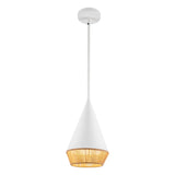 Dafne Pendant Light White Braided Rope Small By Alora