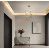 Dahlia 23-inch 6-light Brass Chandelier with Opal Glass Shades