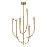 Dahlia 23-inch 6-light Brass Chandelier with Opal Glass Shades