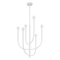 Dahlia 23-inch 6-light Textured White Chandelier with Opal Glass Shades