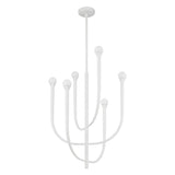 Dahlia 23-inch 6-light Textured White Chandelier with Opal Glass Shades