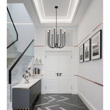 Dahlia 28-inch 8-light Textured Black Chandelier with Opal Glass Shades