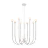 Dahlia 28-inch 8-light Textured White Chandelier with Opal Glass Shades
