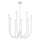 Dahlia 28-inch 8-light Textured White Chandelier with Opal Glass Shades