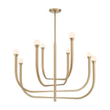 Dahlia 36-inch 8-light Brass Chandelier with Opal Glass Shades