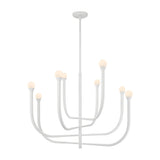 Dahlia 36-inch 8-light Textured White Chandelier with Opal Glass Shades