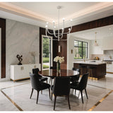 Dahlia 36-inch 8-light Textured White Chandelier with Opal Glass Shades