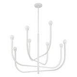 Dahlia 36-inch 8-light Textured White Chandelier with Opal Glass Shades