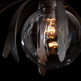 Dahlia Globe Semi-Flush Mount detail in Dark Smoke, Water Glass, by Hubbardton Forge