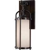 Dakota Outdoor Wall Lantern — 13.5 Inch, Espresso with Opal Etched Glass